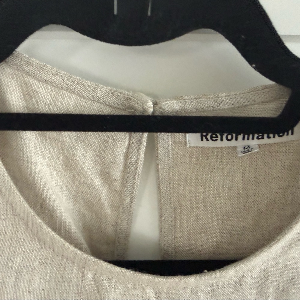 Reformation Beige Tie-Waist Mini Dress - Picture 6 of 9